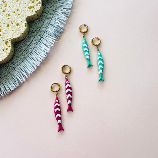 Wavy Sardine Hoops