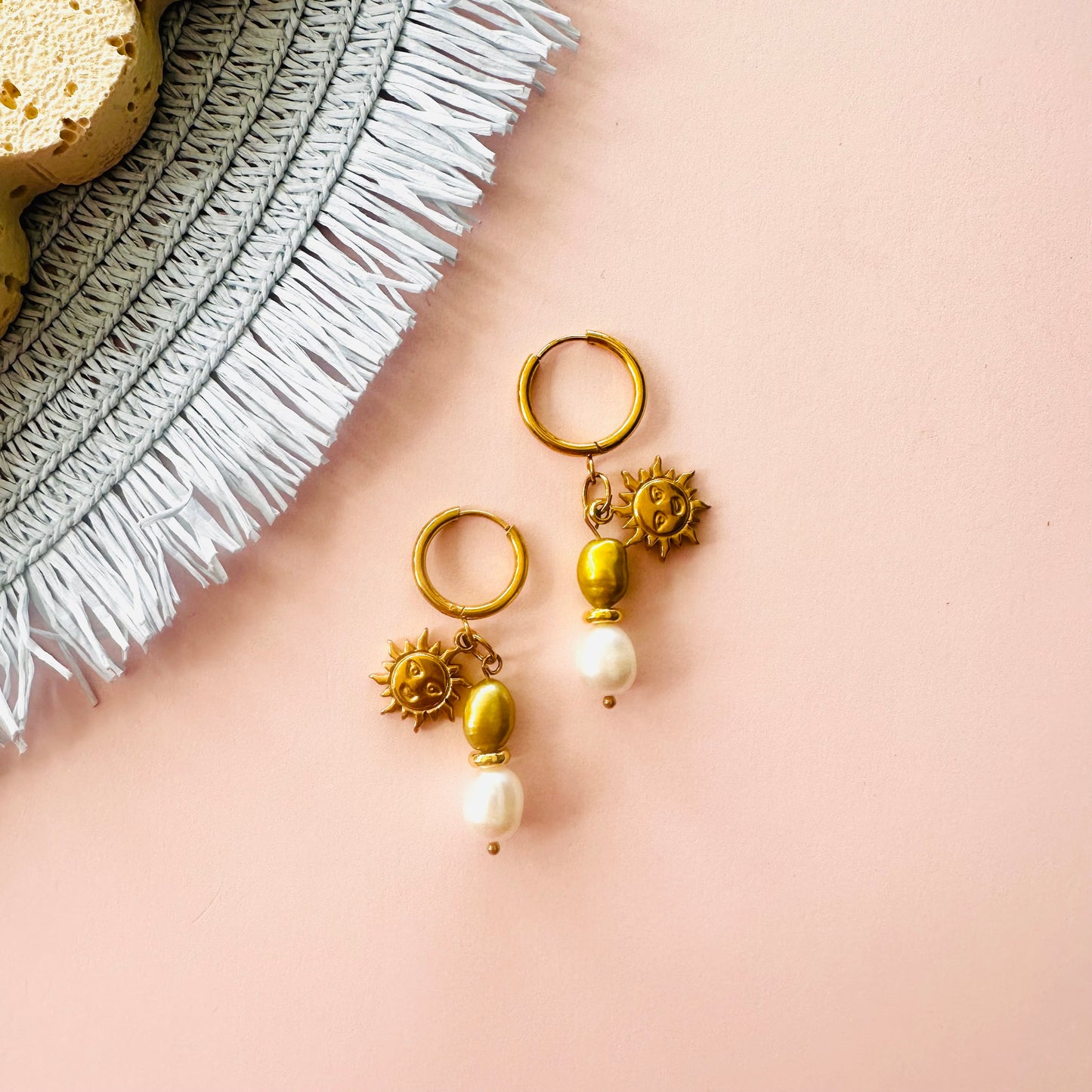 Sun Pearl Hoops