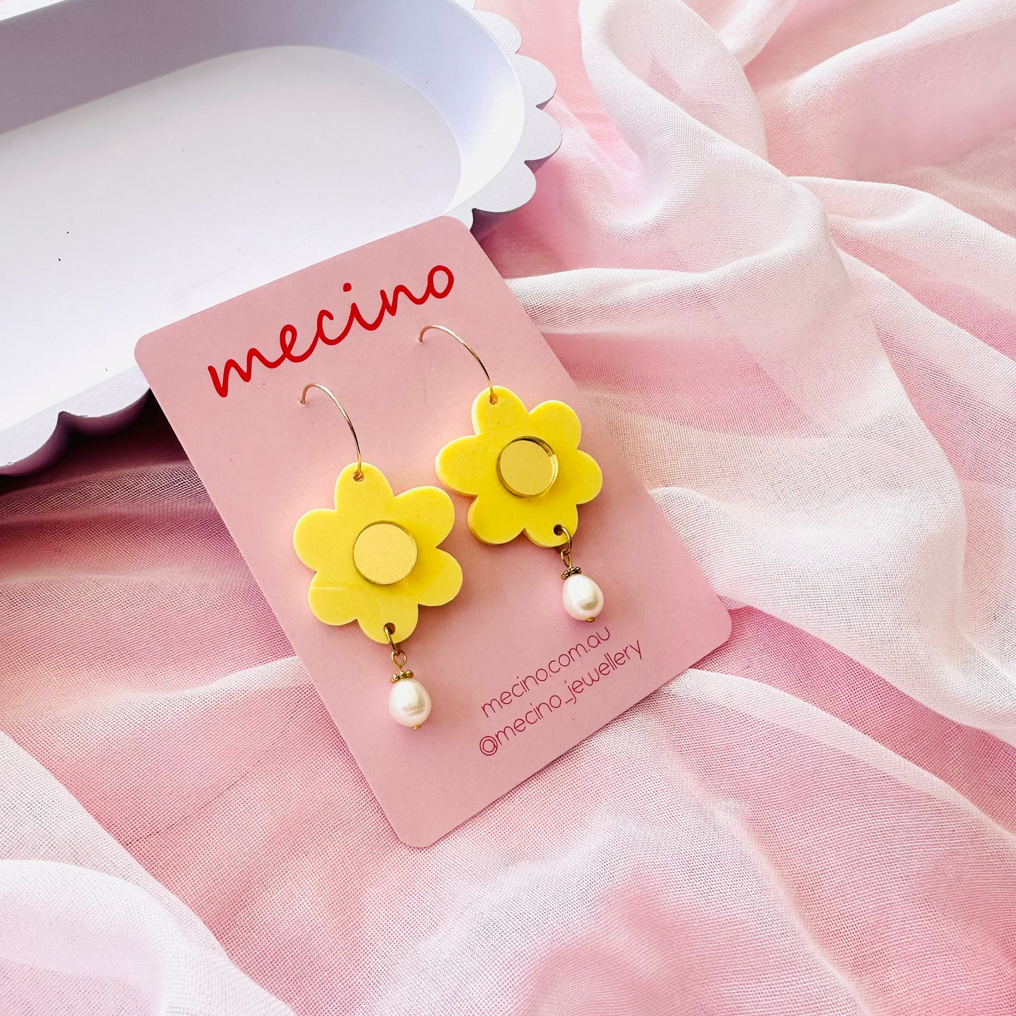 Liana Flower Dangles - Yellow