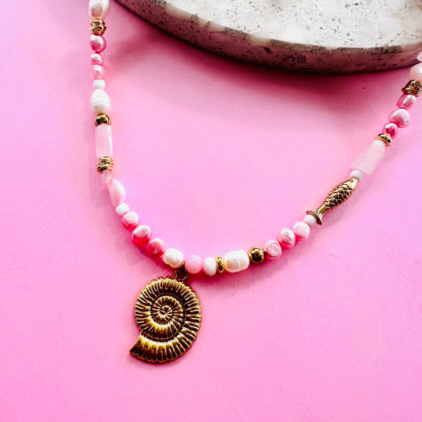 Pink Sea Shell Necklace