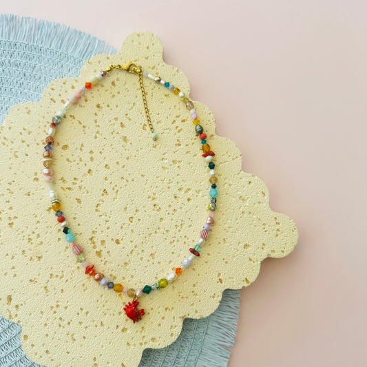 Crab Charm Beaded Necklace