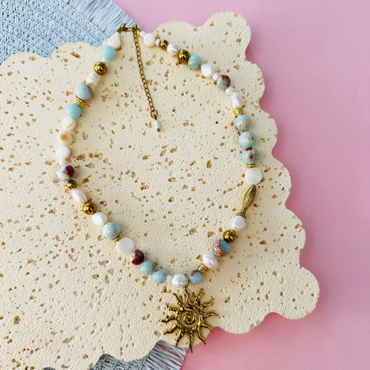 Sunlit Bloom Necklace - Natural Mix