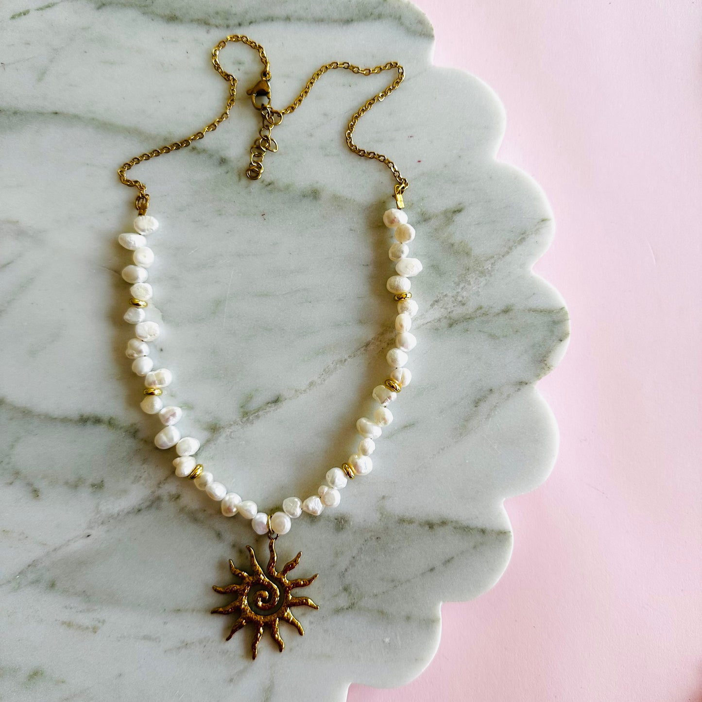 Golden Sun Pearl Necklace