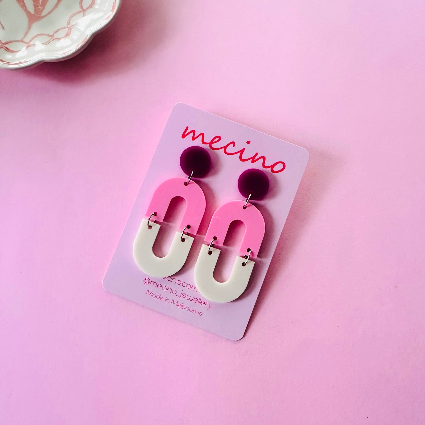 Arch Drops - Pink / Cream