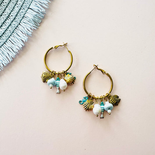 Ocean Treasure Hoops
