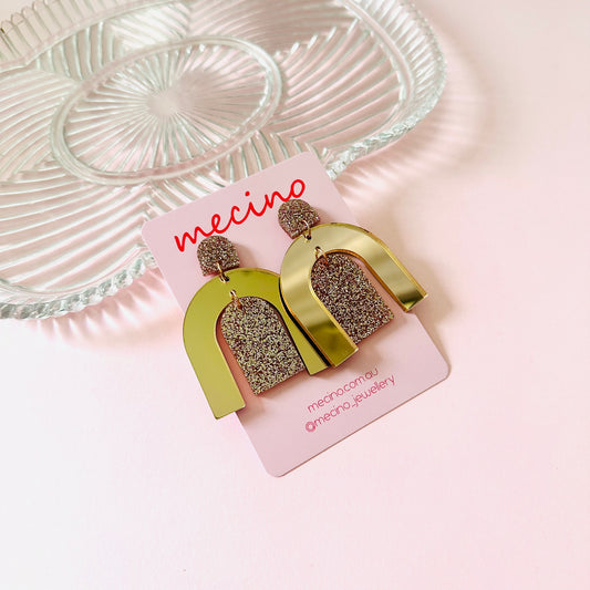 Statement Arch Dangles - Rose Gold - Large Size