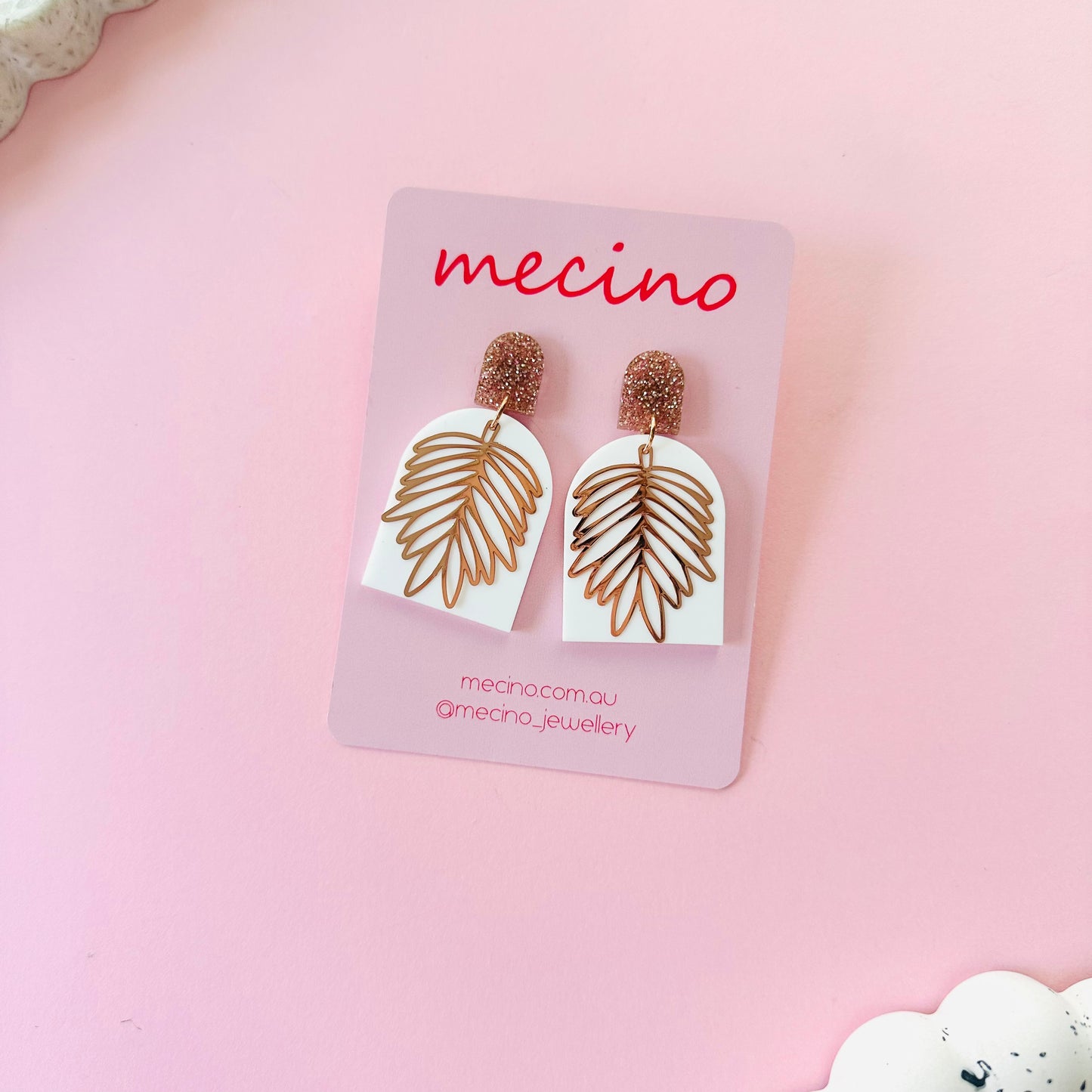 Leafy Arch Drops - Rose Gold.