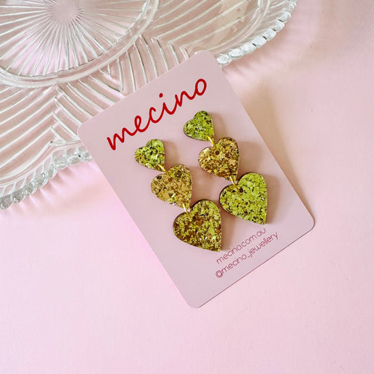 Glitter Pop Hearts - Gold