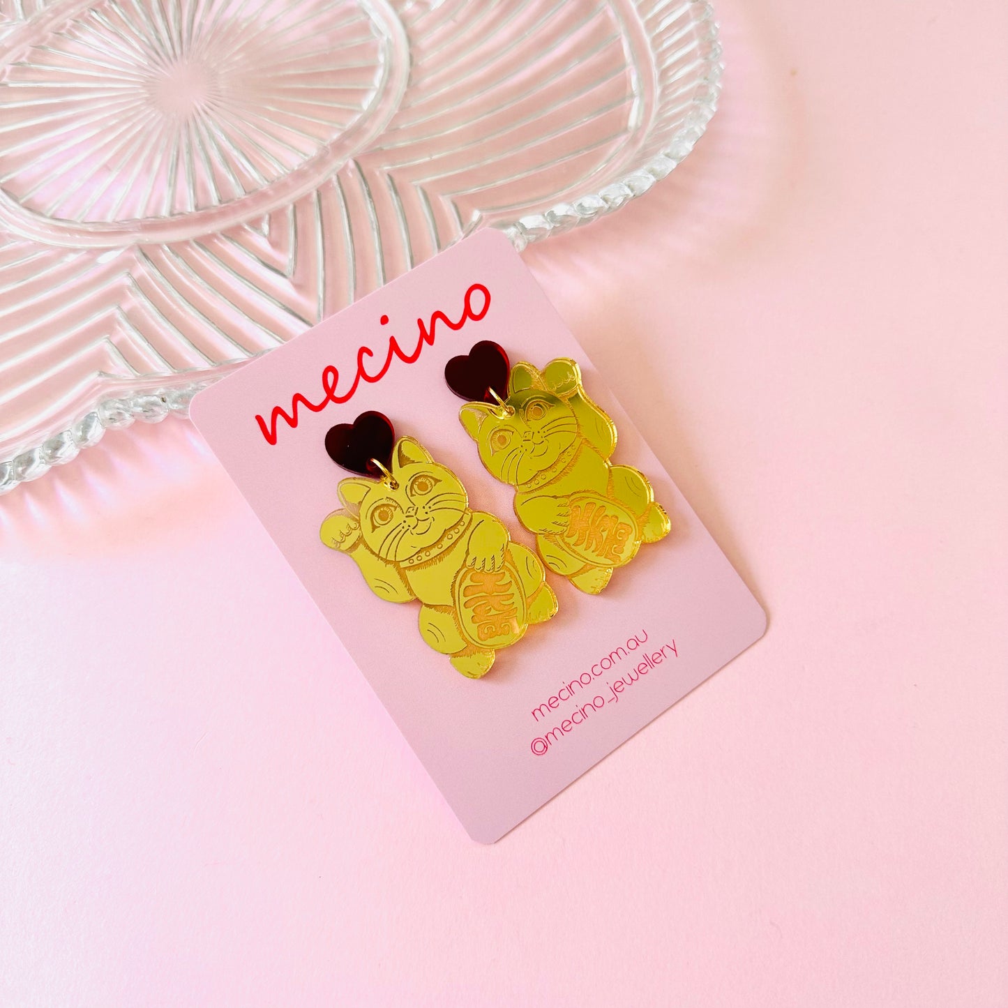 Lucky Cats - Mirrored Gold