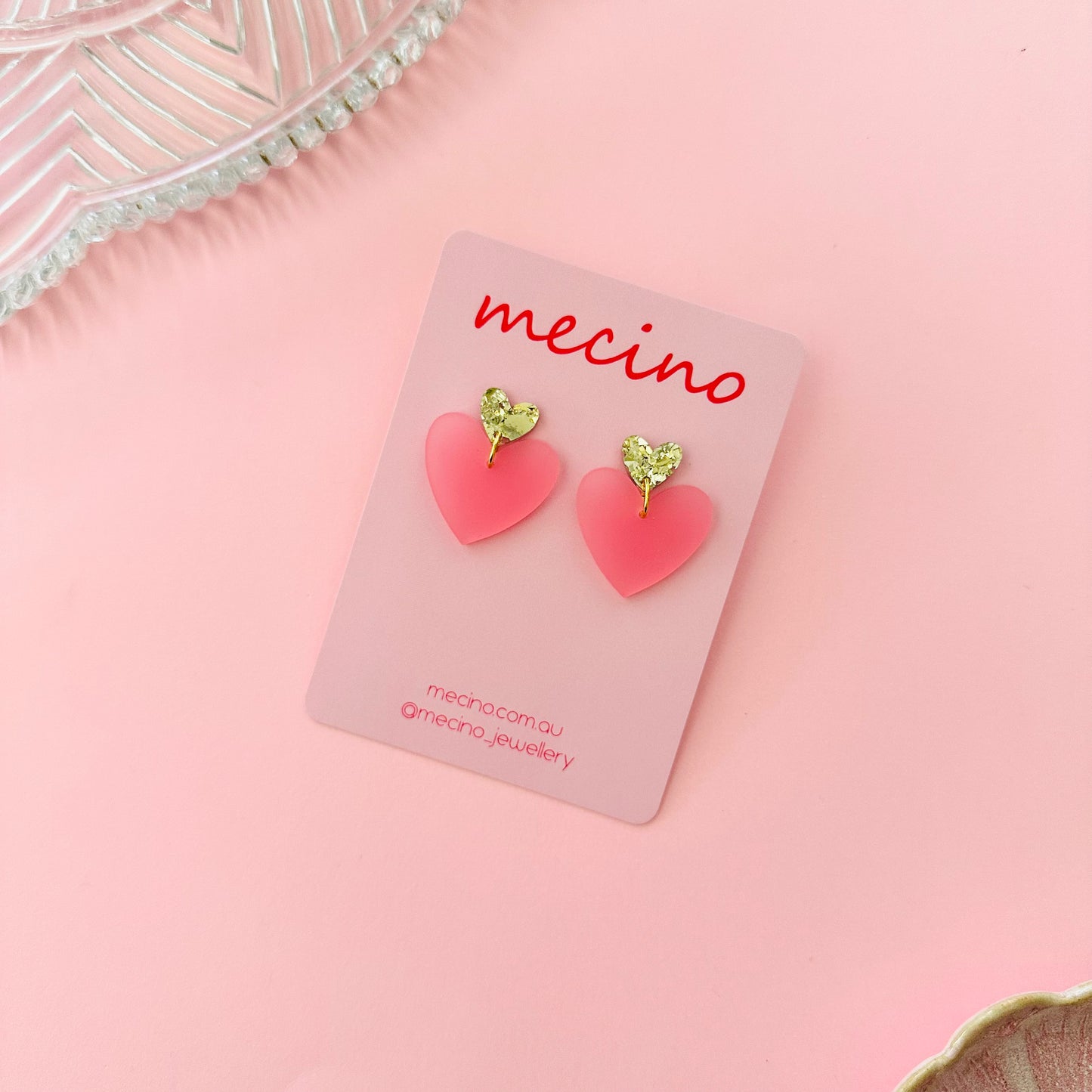 Frosted pink hearts