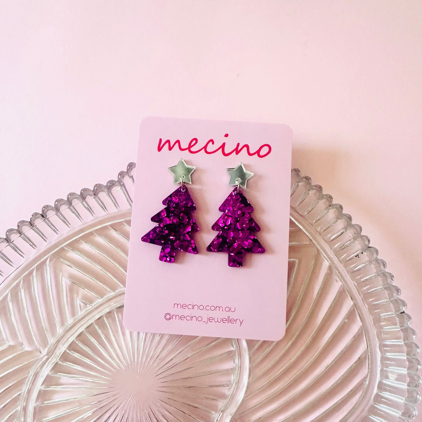 Sparkly Tree Drops - Berry Pink