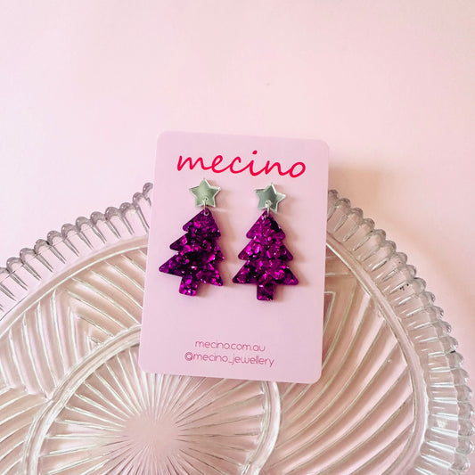 Sparkly Tree Drops - Berry Pink