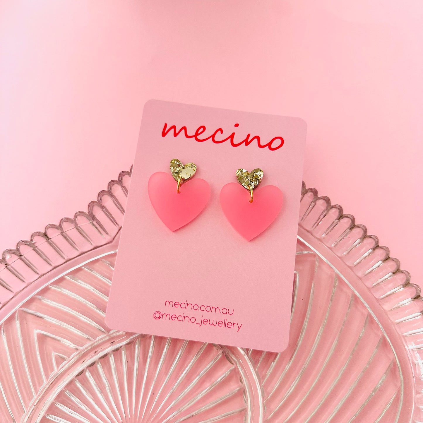 Frosted pink hearts