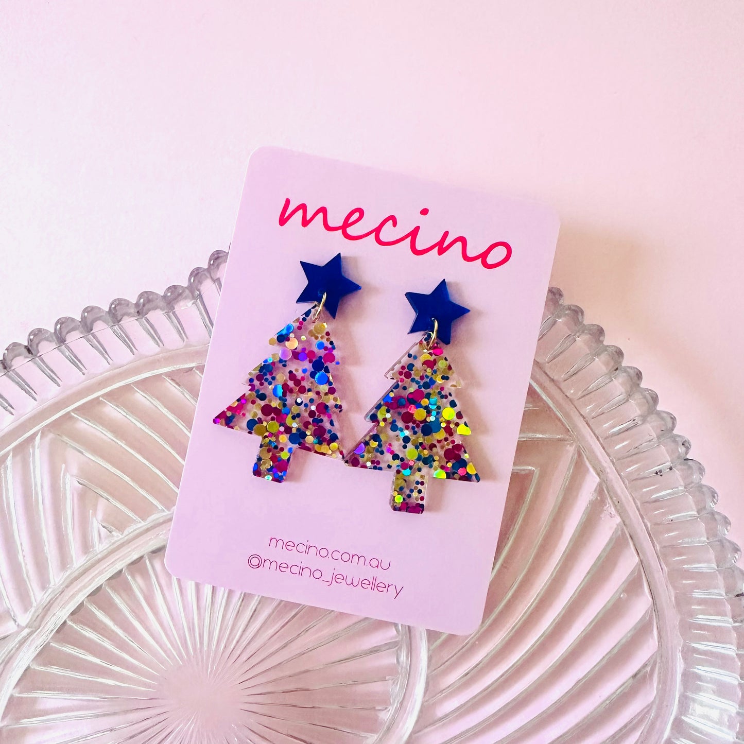 Sparkly Tree Drops - Blue Confetti Mix