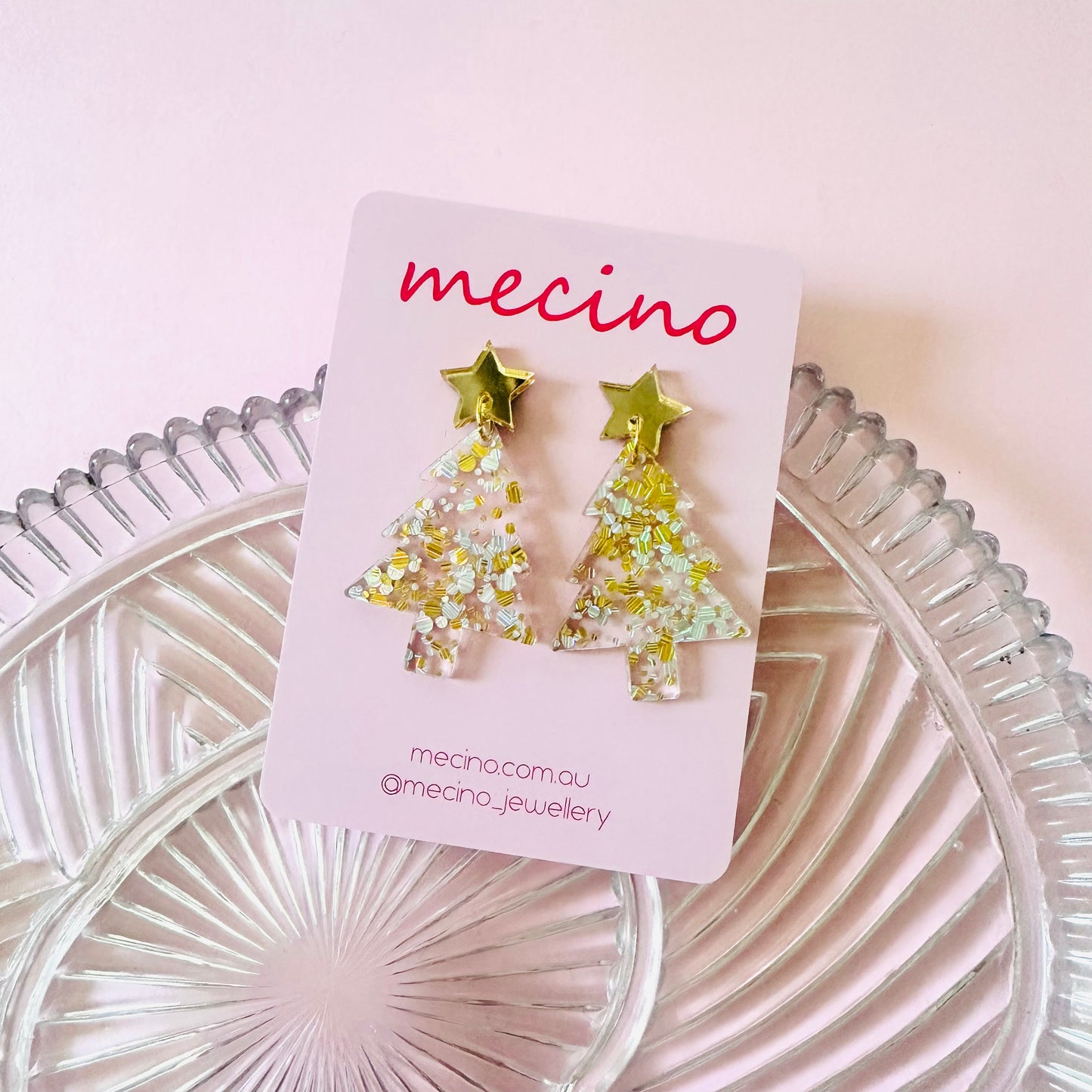 Sparkly Tree Drops - Gold