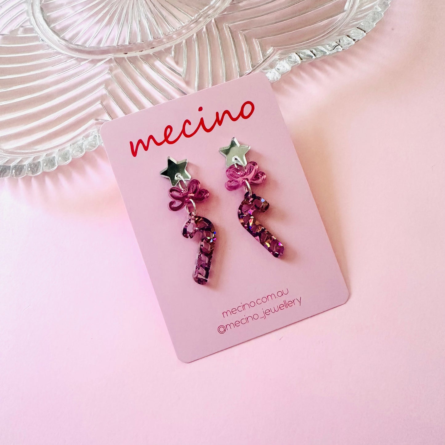 Sparkly Candy Canes - Pink