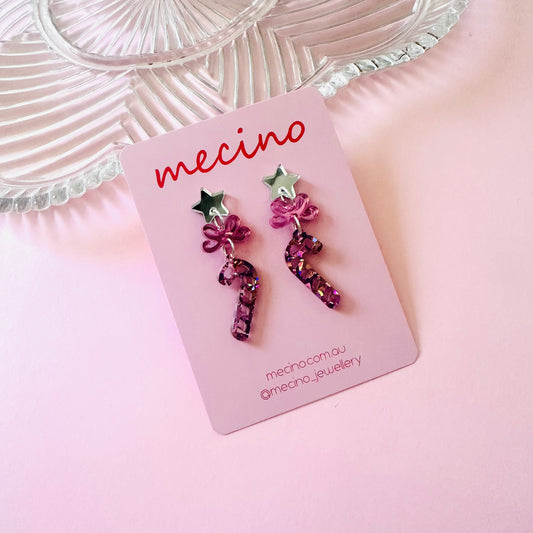 Sparkly Candy Canes - Pink