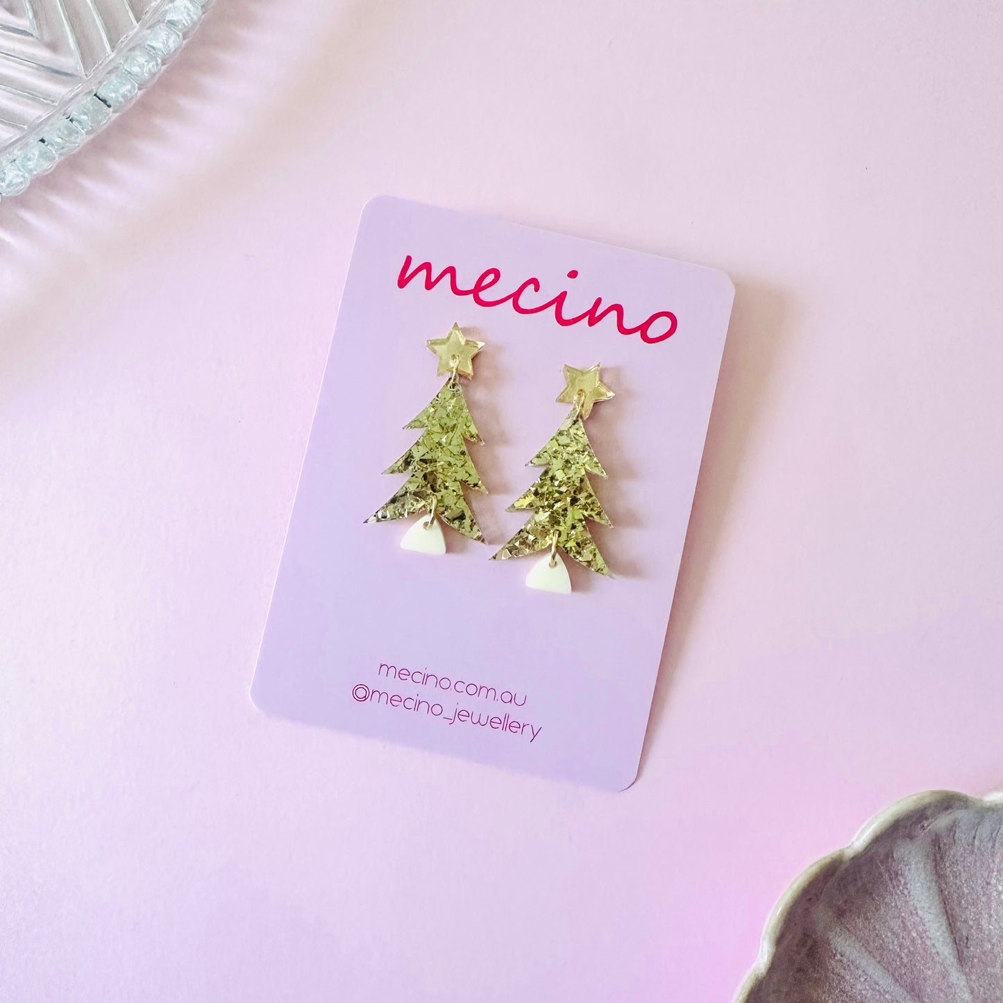 Forest Christmas Tree Drops - Gold