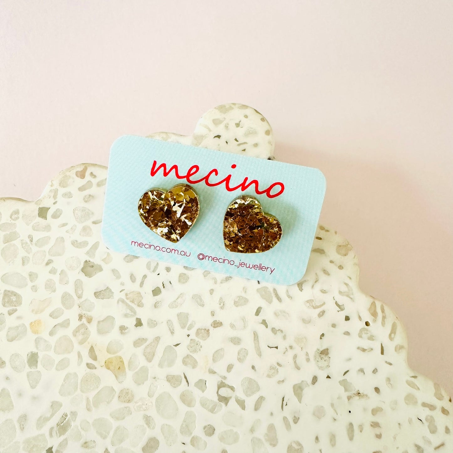 Sparkly Hearts - Studs
