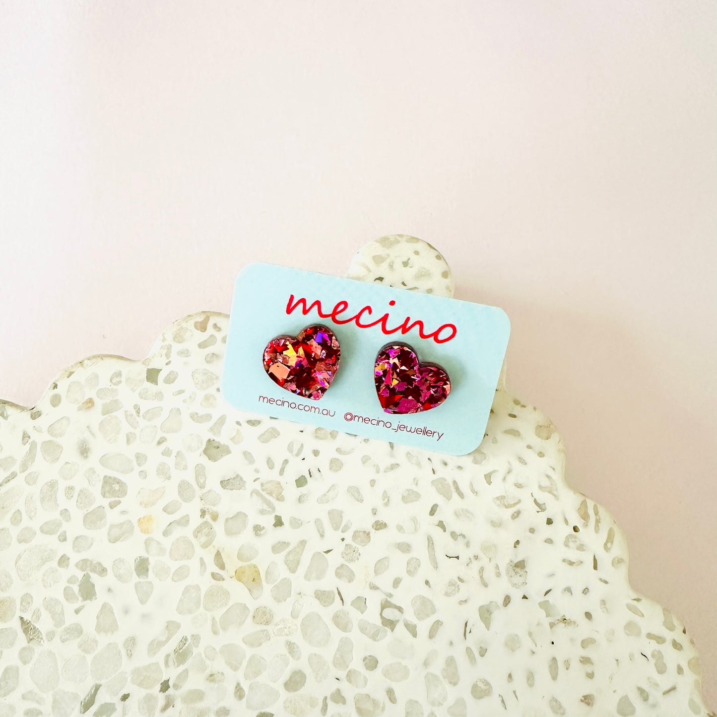 Sparkly Hearts - Studs