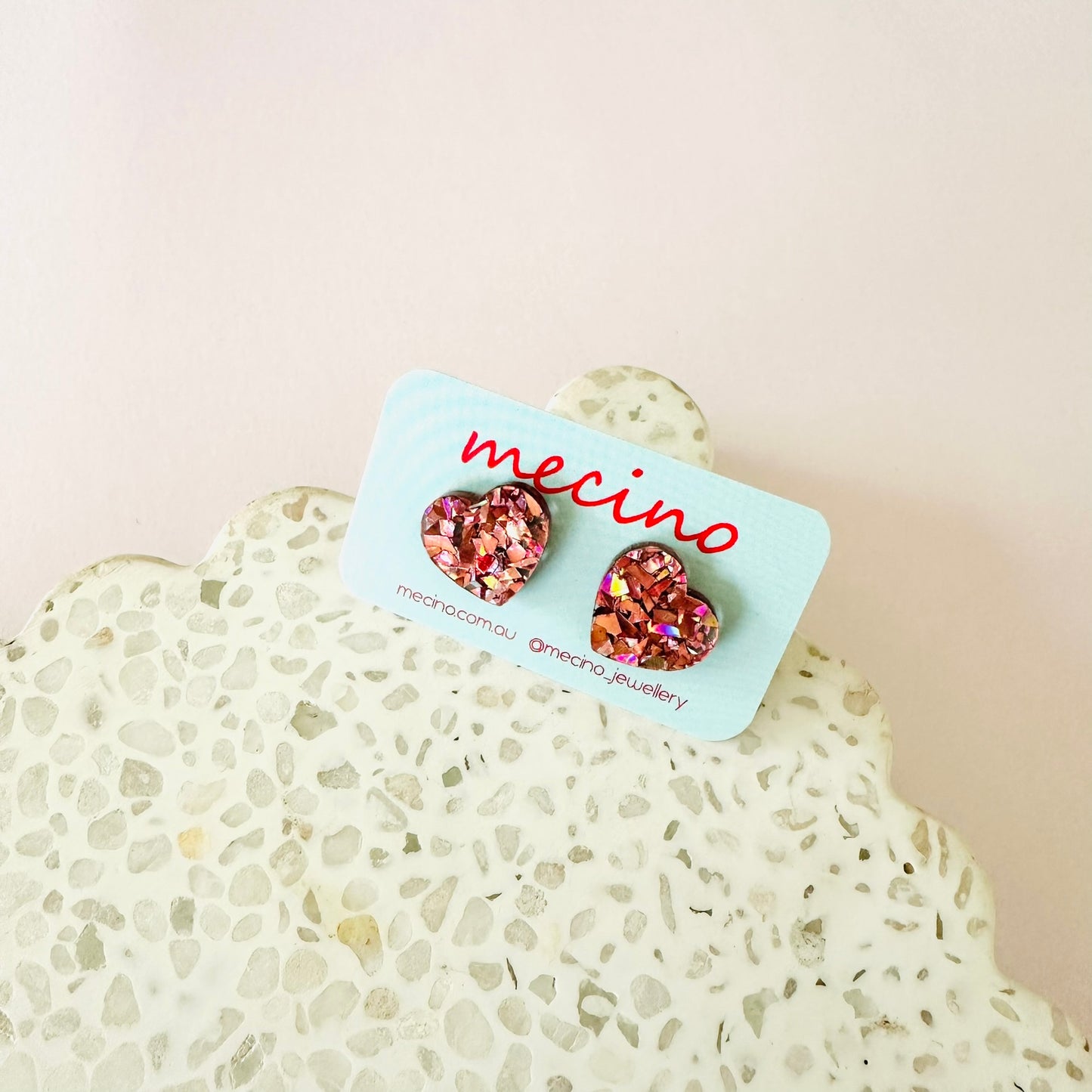 Sparkly Hearts - Studs