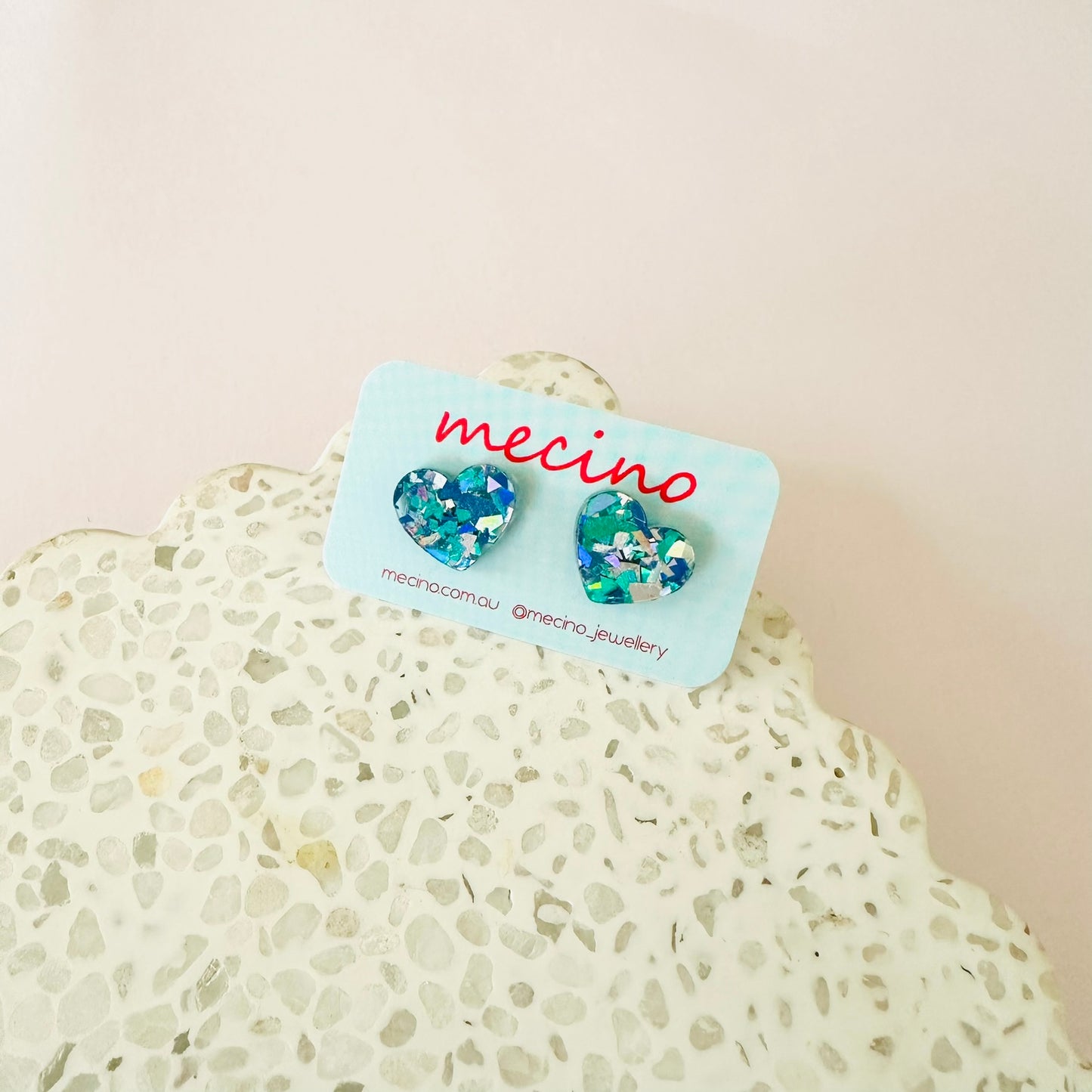 Sparkly Hearts - Studs