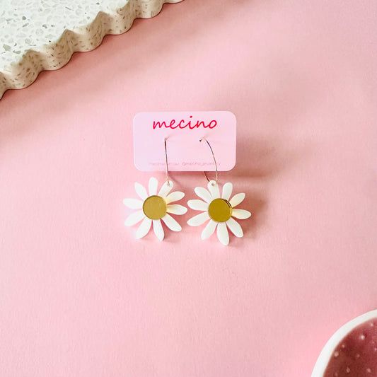 Daisy Daydream Hoops - White