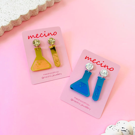 Chemistry Dangles - Gold and Blue