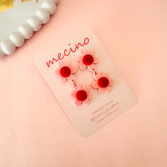 Cherry Blossom Dangles - Pink and Red