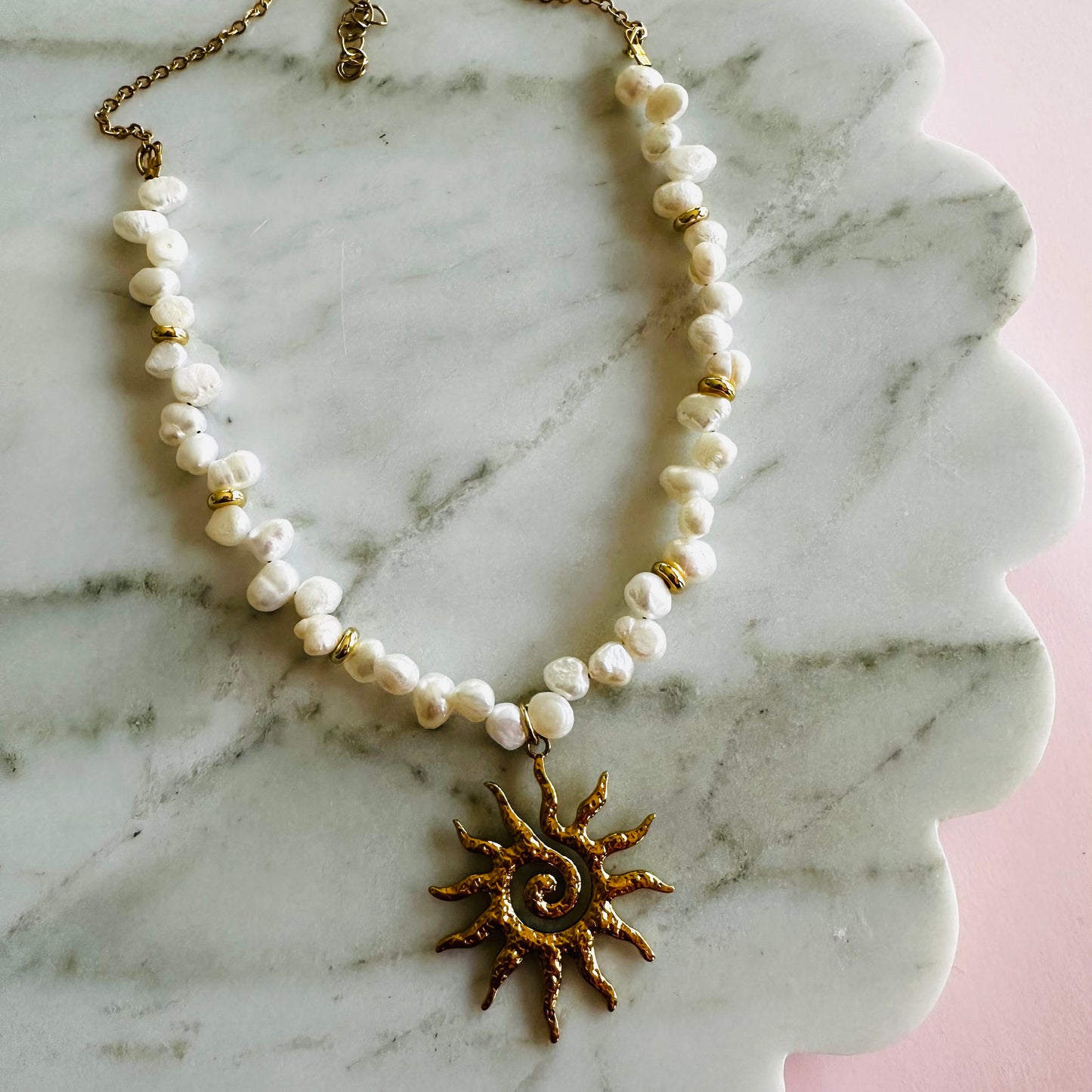 Golden Sun Pearl Necklace