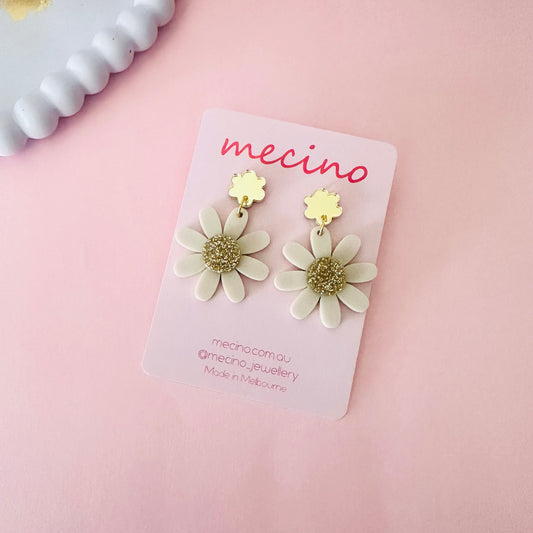 Daisy Drops - Beige / Gold