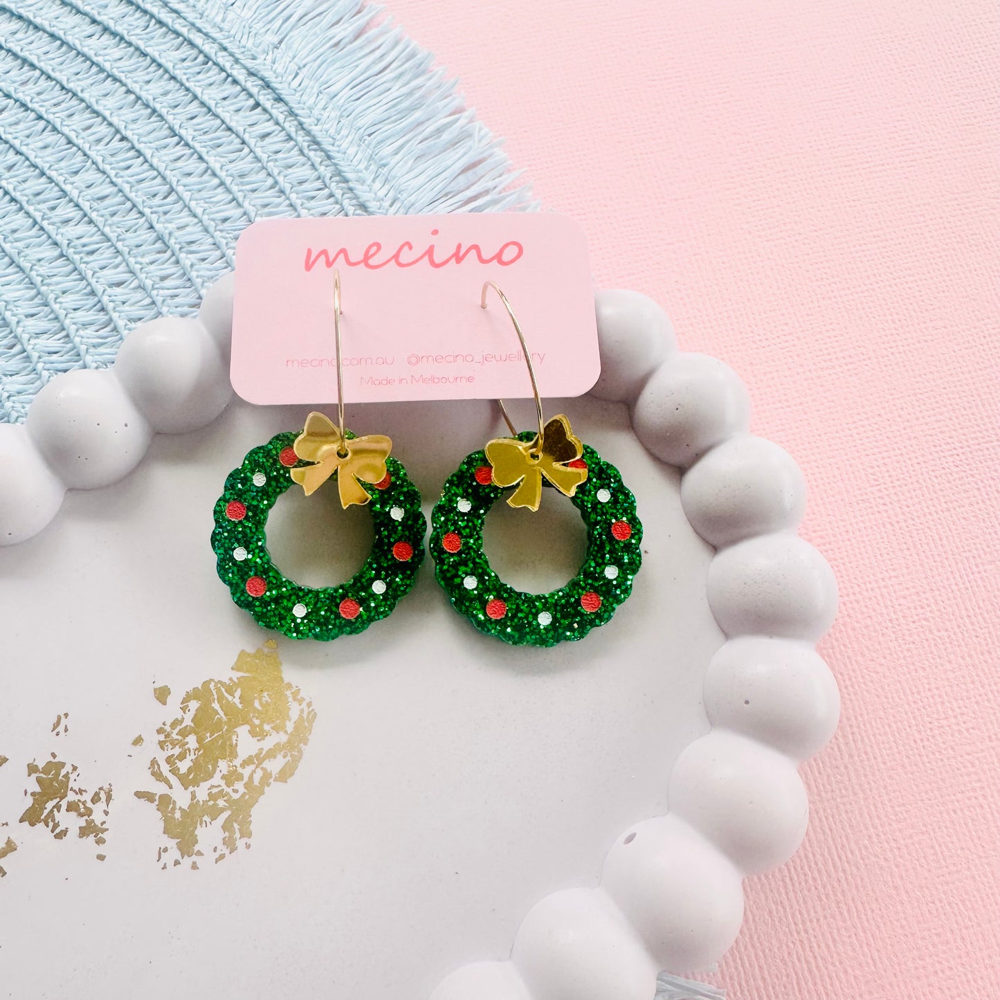 Christmas Wreath Hoops - Green