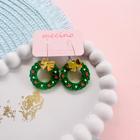 Christmas Wreath Hoops - Green