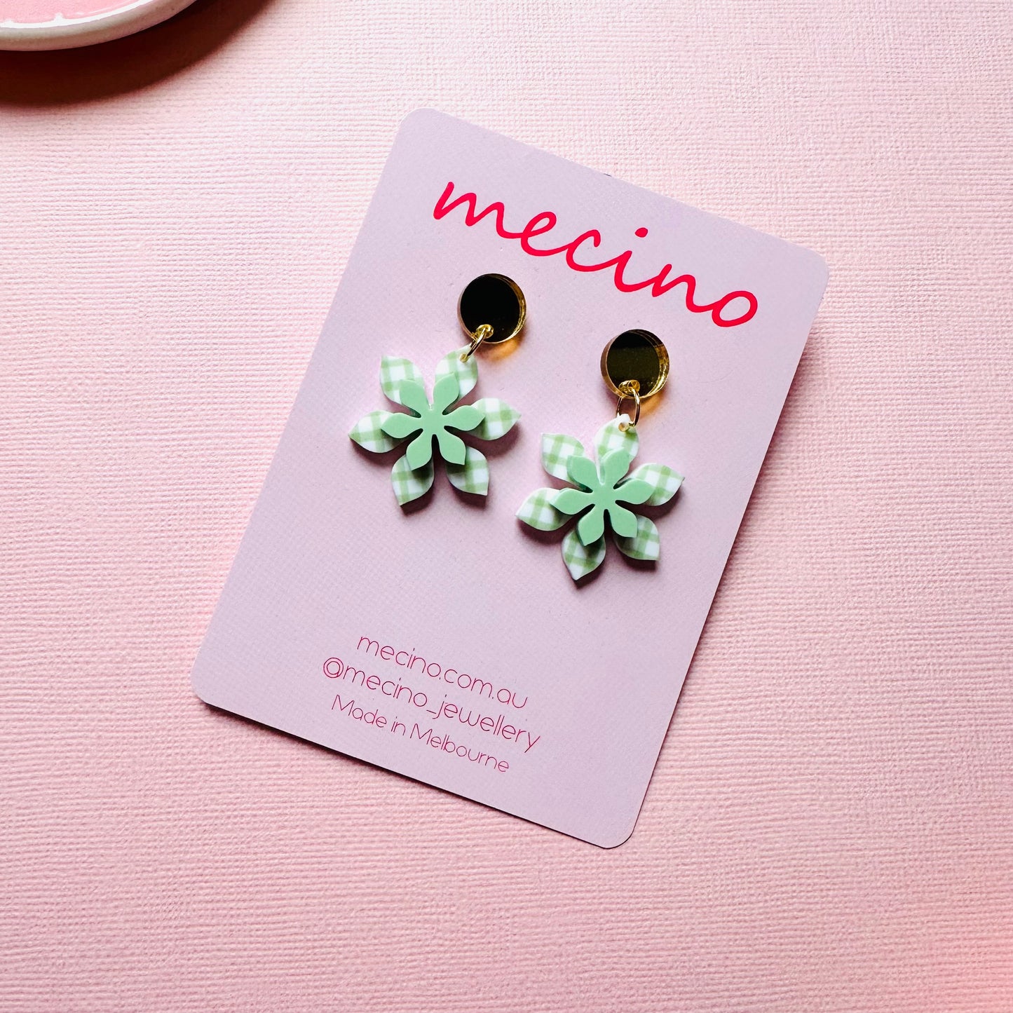 Gingham Garden Blooms - Green