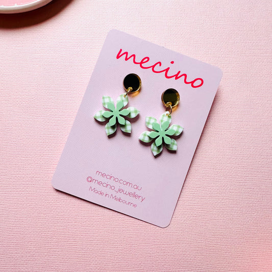 Gingham Garden Blooms - Green