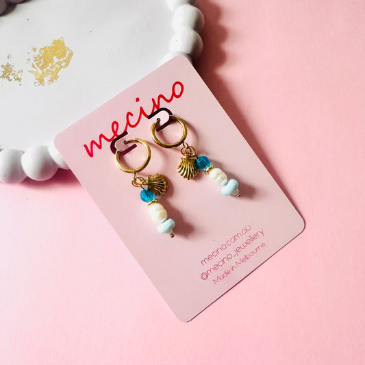 Ocean Charm Hoops
