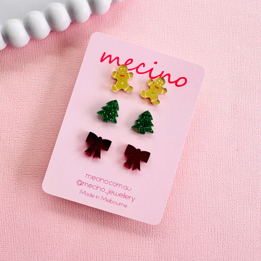 Christmas Gift Stud Set - Traditional