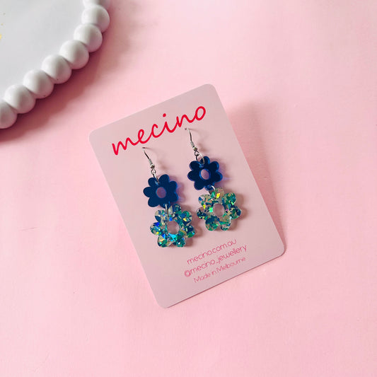 Glitter Bloom Drops - Blue