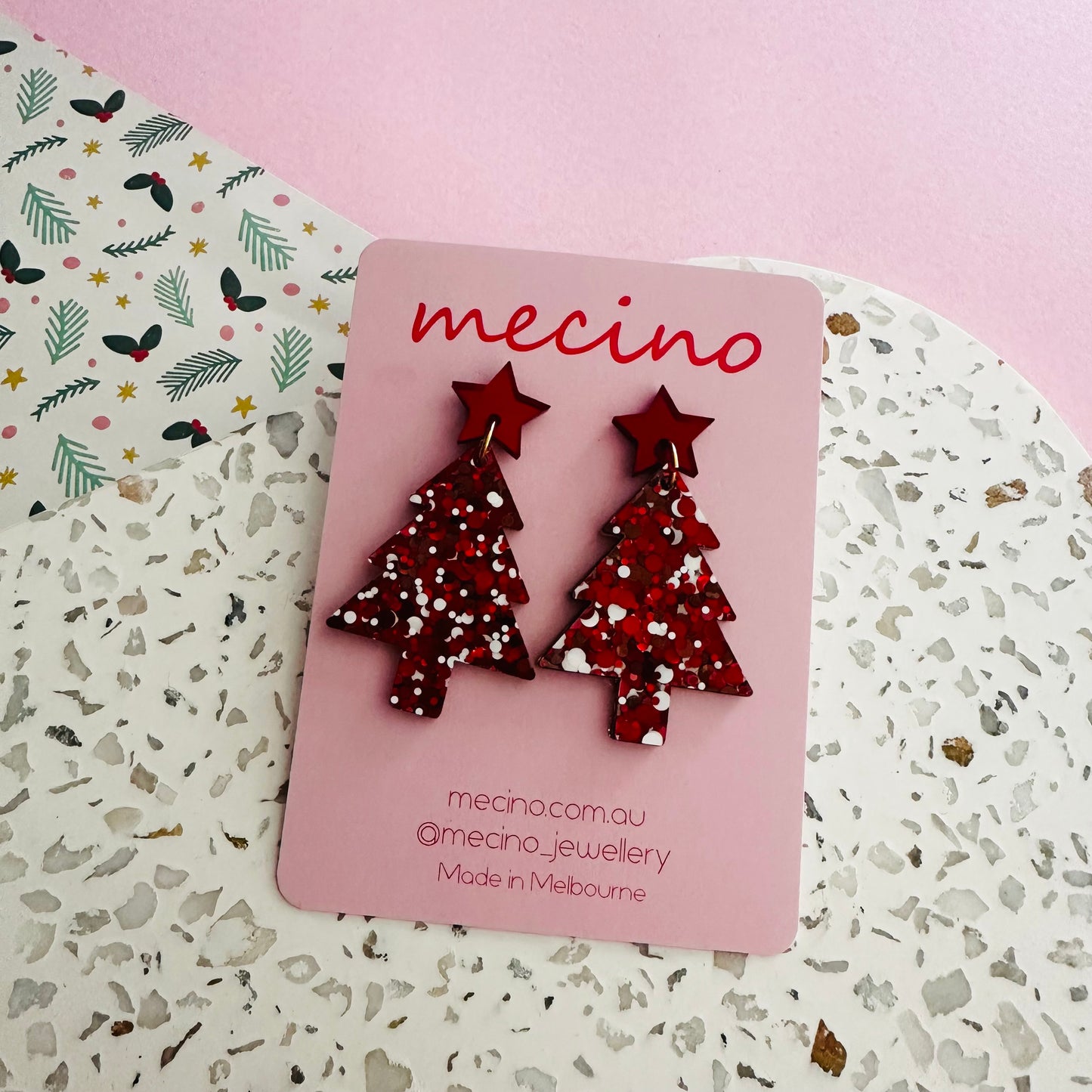 Sparkly Tree Drops - Red Confetti Mix