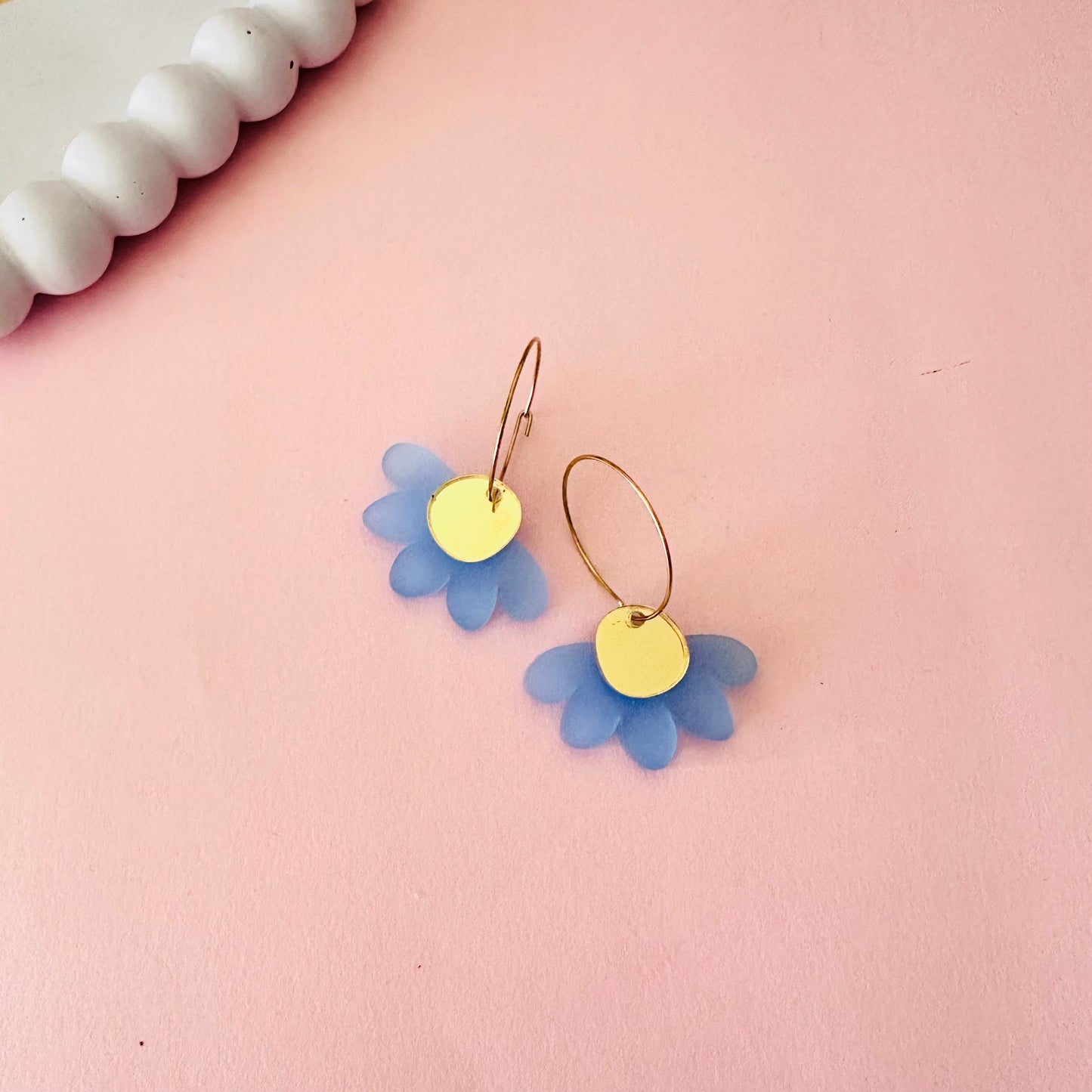 Frosted Blue Petal Drops
