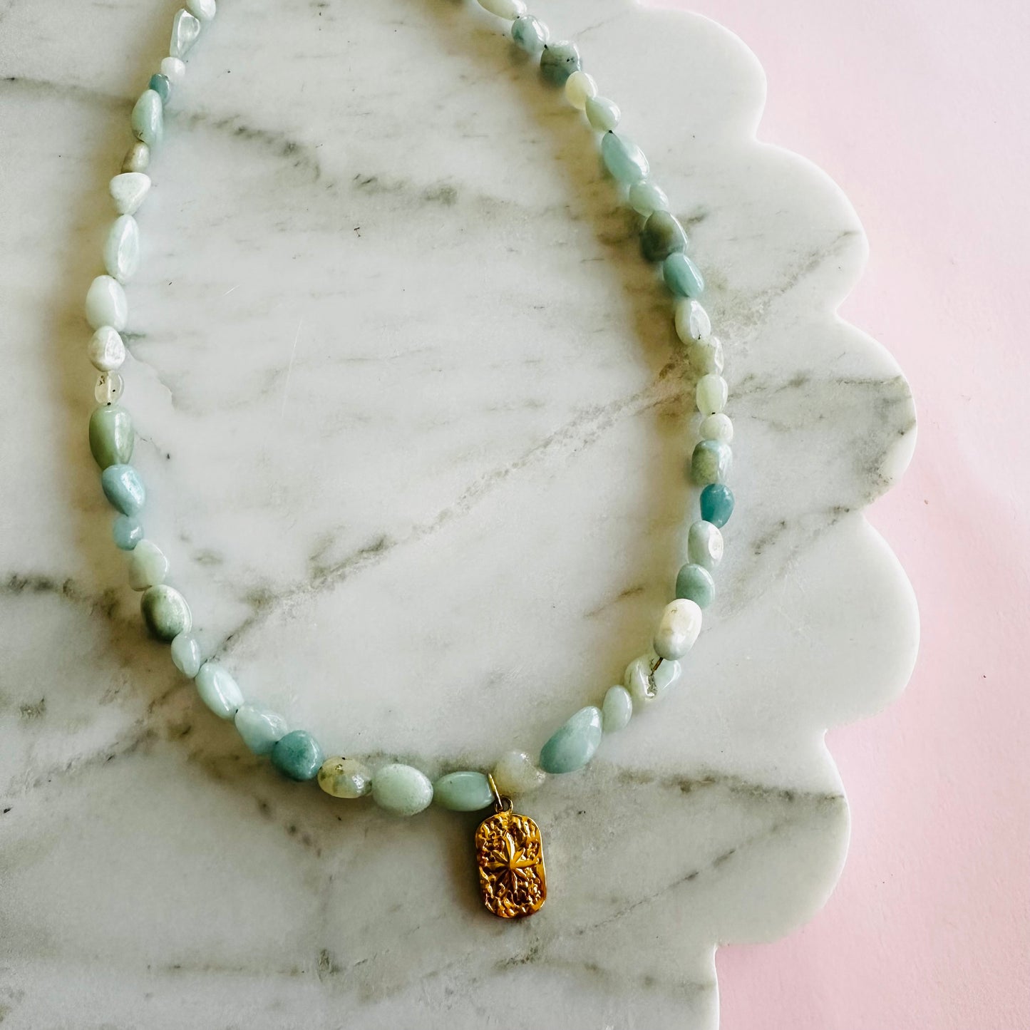 Soft Sage Stone Necklace