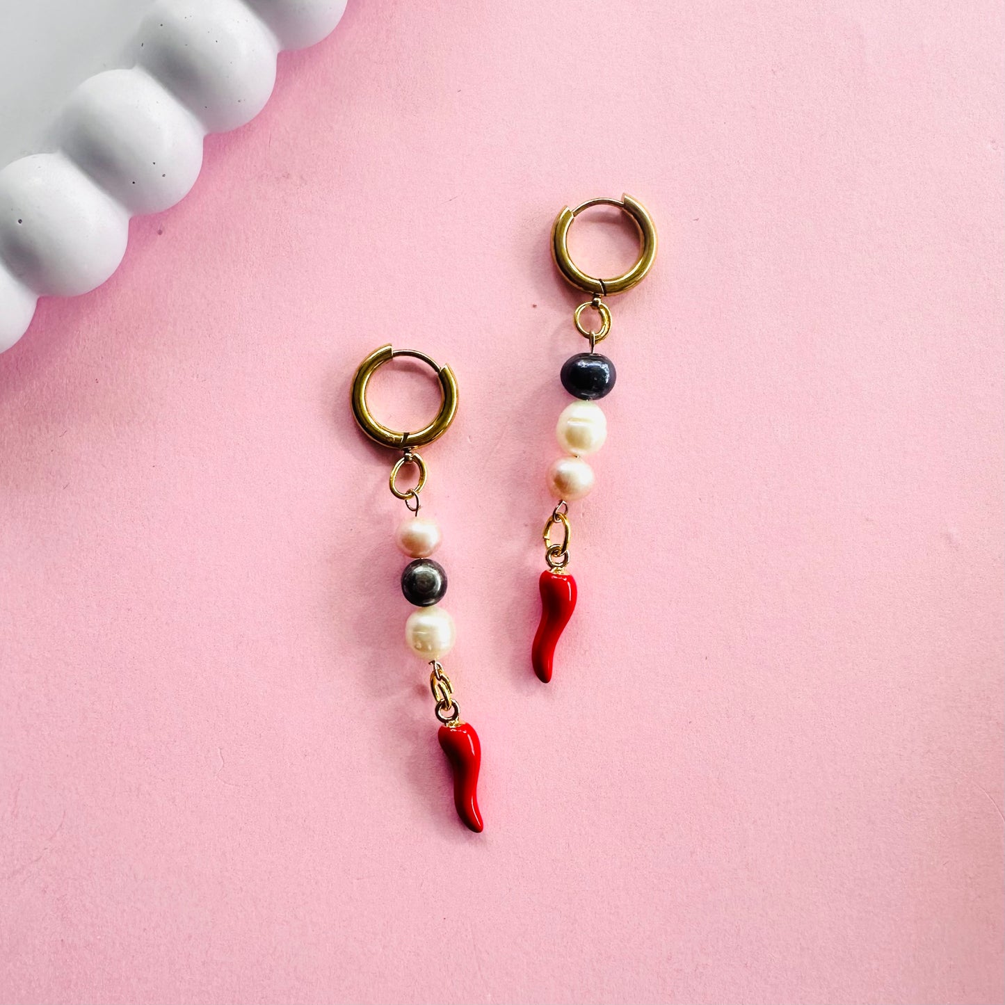 Lucky Chilli and Pearl Hoops