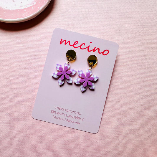Gingham Garden Blooms - Violet
