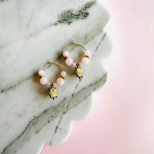 Blush Sun Hoops