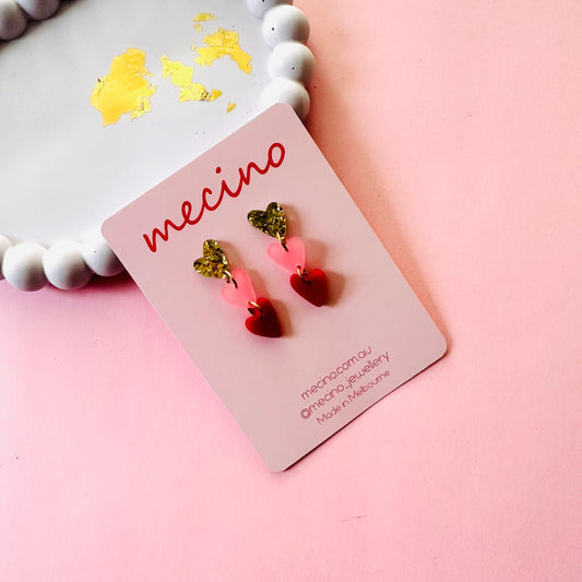 Lover Hearts - Red, Pink and Gold Mix