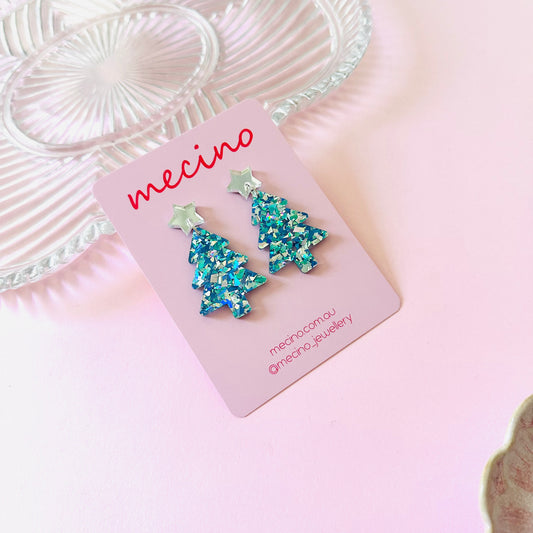 Sparkly Tree Drops - Blue