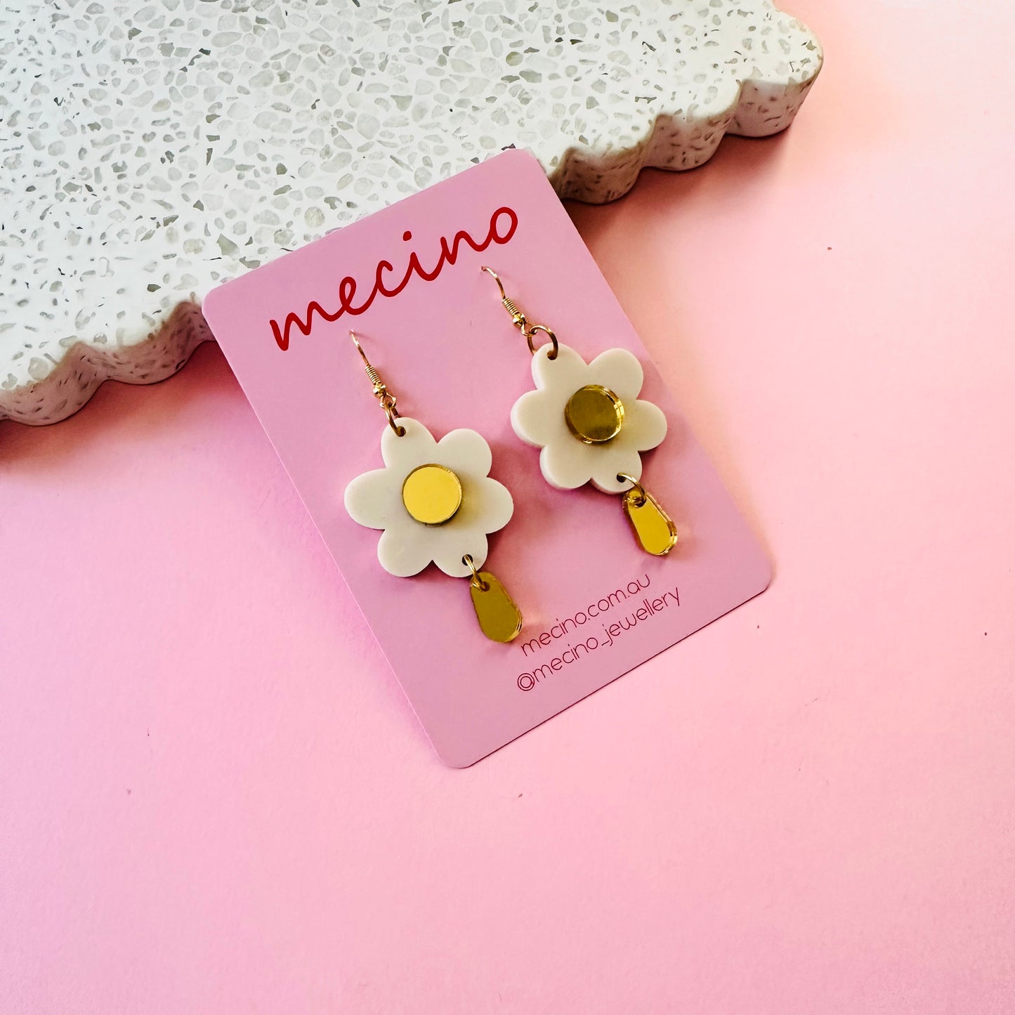 Madeleine Flower Dangles - Linen