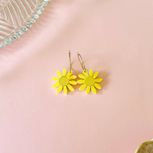 Spring Flower Hoops - Yellow