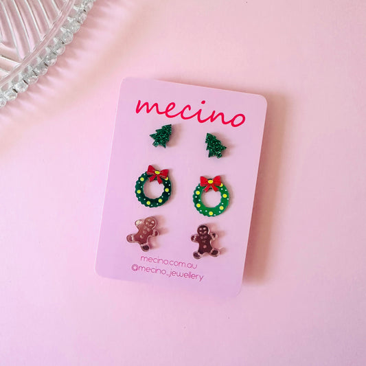 Christmas Gift Stud Set - Traditional