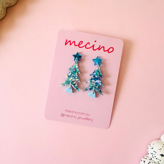 Forest Christmas Tree Drops - Blue